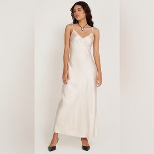 Padil Midi Dress In Satin Pearled Ivory